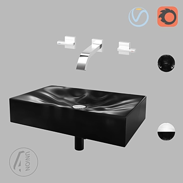 Polygonal Washbasin: Modern Design for V-Ray 3D model image 1 