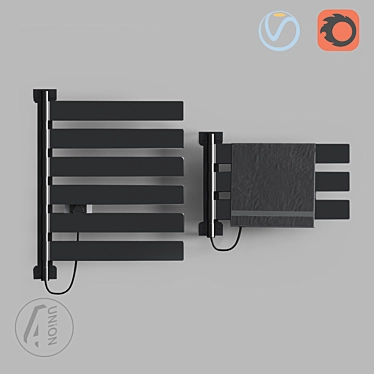 TB-0004 Swivel Towel Rail: Stylish Bathroom Essential 3D model image 1 