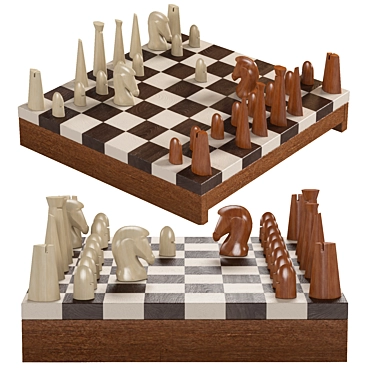 Hermes Chess Set: Elegant Luxury 3D model image 1 