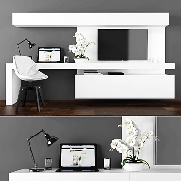  Multi-Purpose TV Stand & Office Set 3D model image 1 