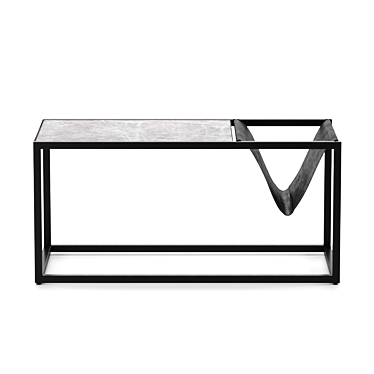 Designer Coffee Table April - Modern Marble Top, Sleek Steel Legs 3D model image 1 