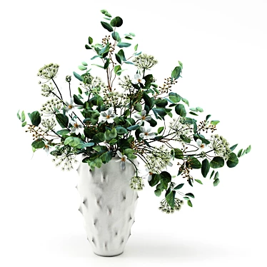 Wild Carrot and Eucalyptus Arrangement 3D model image 1 