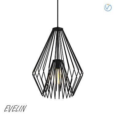 Evelin 1-Light Geometric Pendant 3D model image 1 