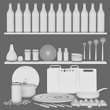 Modern Kitchen Essentials 3D model image 1 