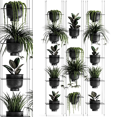 Vertical Greenery: Indoor Plants & Stylish Planter 3D model image 1 