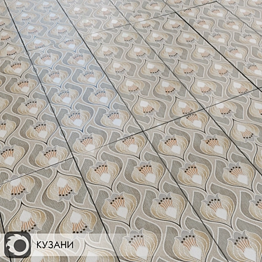 Elegant Beige Kuzani Ceramic Tiles 3D model image 1 