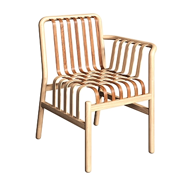 Taiwanese Lattice Chair: Neo-Taiwanese Craftsmanship 3D model image 1 