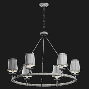 Elegant Devon Round Chandelier 3D model image 1 