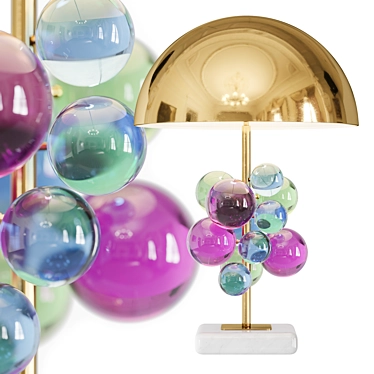 Colorful Globo Table Lamp by Jonathan Adler 3D model image 1 