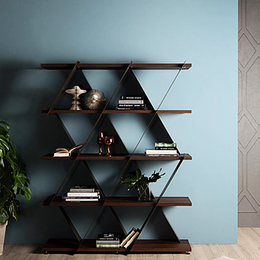 Elegant Triangle Shelving Unit 3D model image 1 