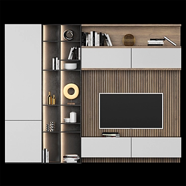 Modern TV Stand: Ready for Visualizations 3D model image 1 