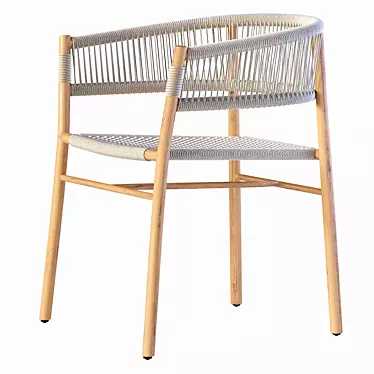 Ethimo Kilt Teak & Rope Dining Chair 3D model image 1 