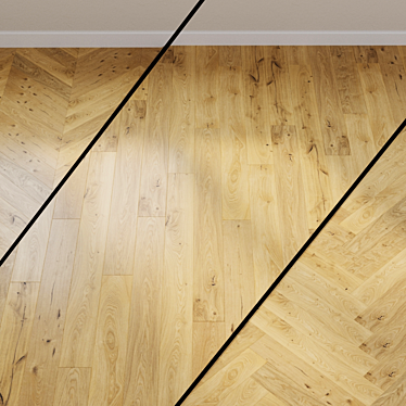 Haro Parquet 4000: Invisible Oak Sauvage 1-Strip Plank 3D model image 1 