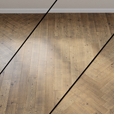 Rustic Oak 1-Strip Parquet Board - Tobacco Gray Retro Look 3D model image 1 