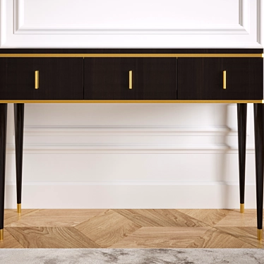 Hollywood 3-Drawer Console: Timeless Elegance 3D model image 1 