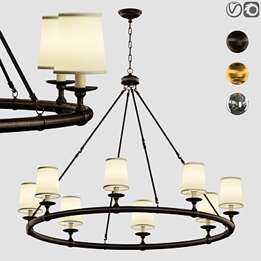 Elegant Devon Round Chandelier 3D model image 1 