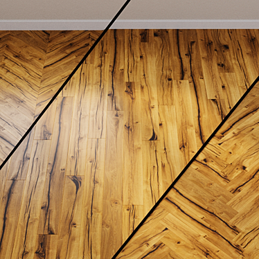 Vintage Oak Parquet Board 1-strip 3D model image 1 