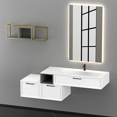 Dynamic Horizontal Bathroom Composition 3D model image 1 