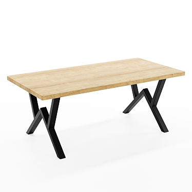 Industrial Oak Loft Table SP08 3D model image 1 