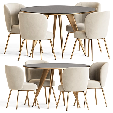 Modern Dining Set 99: Stylish and Versatile 3D model image 1 