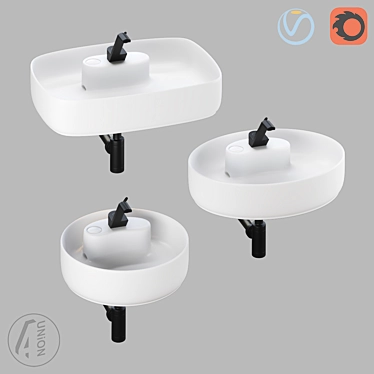 Sleek Round Washbasin 3D model image 1 