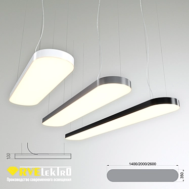 Modern LED Pendant Light for Business Centers and Public Spaces 3D model image 1 