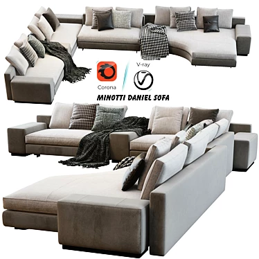 Modern Minotti Daniels Sofa: Exceptional Design for Your Space 3D model image 1 