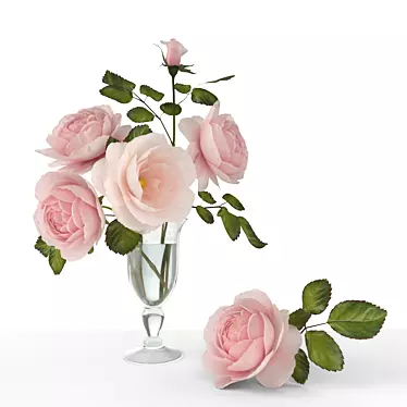 Elegant Rose Bouquet 3D model image 1 
