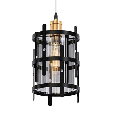 Elegant Black Smoke Chandelier 3D model image 1 