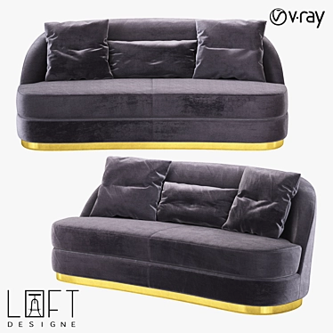 Sleek Modern Sofa with LoftDesigne - 2896 model 3D model image 1 