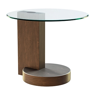 Sleek Walnut Personal Table 3D model image 1 