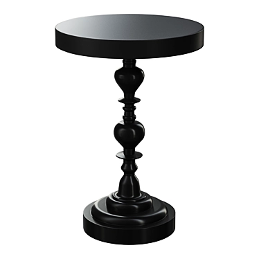 Sleek Black Metal Side Table: Shaine 3D model image 1 