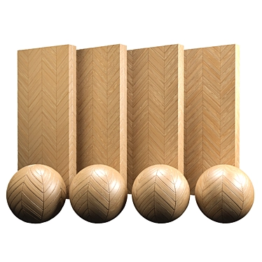 Premium Hungarian Oak Chevron Tile 3D model image 1 