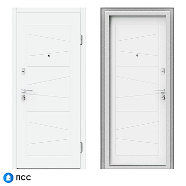 Hi-Tech Entrance Door - HT-125, Modern Style 3D model image 1 