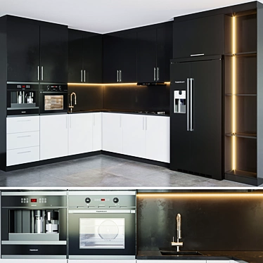 Sleek Kitchen 11: Stylish and Functional 3D model image 1 