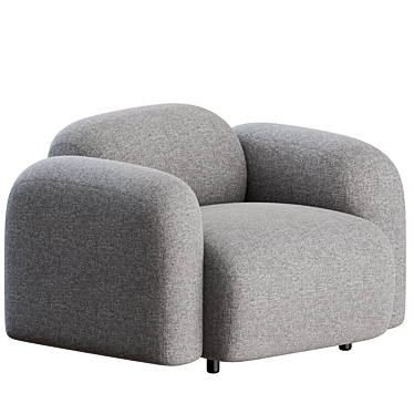 Sleek Swell Armchair: Scandinavian Elegance by Normann Copenhagen 3D model image 1 