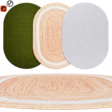  Elegant Oval Rugs for Cosy Living 3D model image 1 