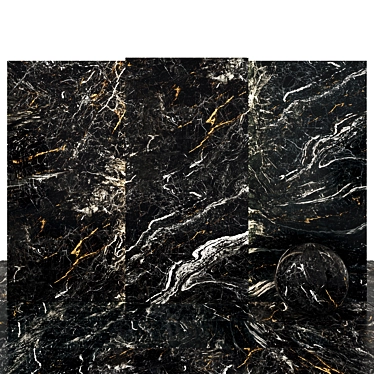 Elegant Dark Wave Marble Slabs 3D model image 1 