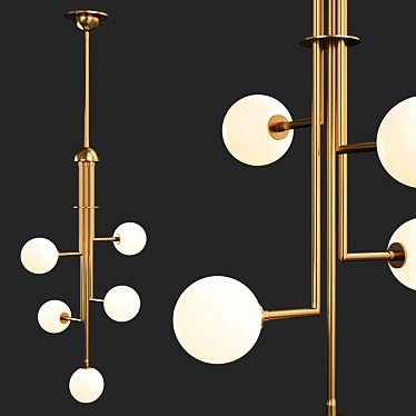 Elegant Halo V Chandelier 3D model image 1 