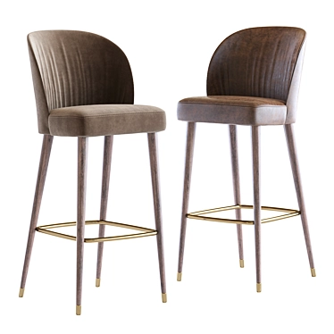 Elegant Rose Barstool 3D model image 1 