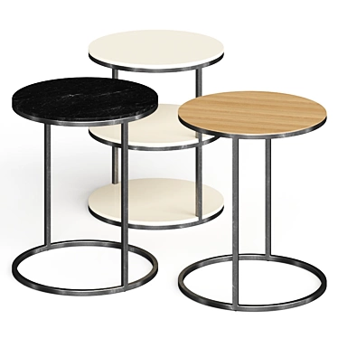 Elegant Meridiani Pek Coffee Tables 3D model image 1 