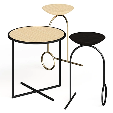 Sleek Giro & Holy Day Coffee Tables 3D model image 1 