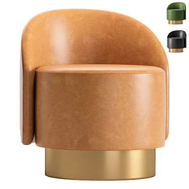 Modern Leather Small Armchair by Tacchini 3D model image 1 