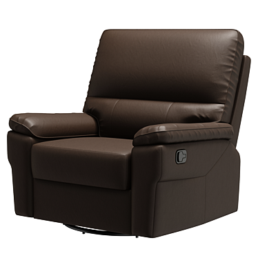 Imola Black Leather Reclining Swivel Armchair 3D model image 1 