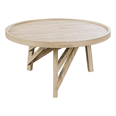 Thais Modern Grey Wood Coffee Table 3D model image 1 