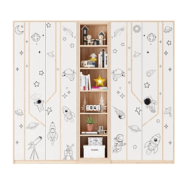 Kids Wardrobe 05: Spacious, Stylish, Storage Solution 3D model image 1 