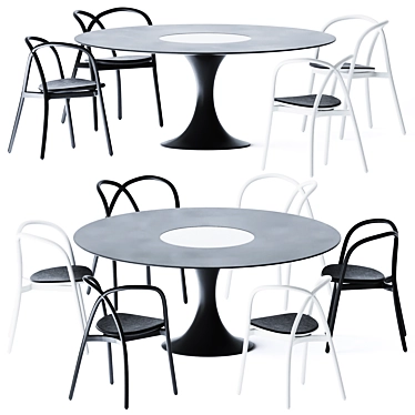 Elegant Manzu Dining Table 3D model image 1 