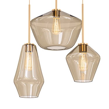 Elegant Glass Pendant Light 3D model image 1 