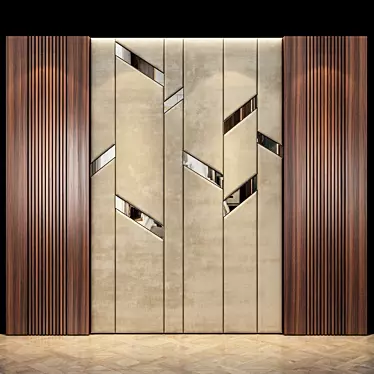 Elegant Geometric Wall Panel 3D model image 1 