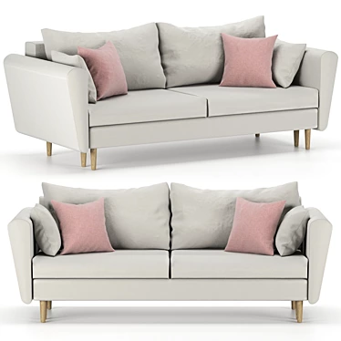 Fred: Stylish Straight Sofa 3D model image 1 